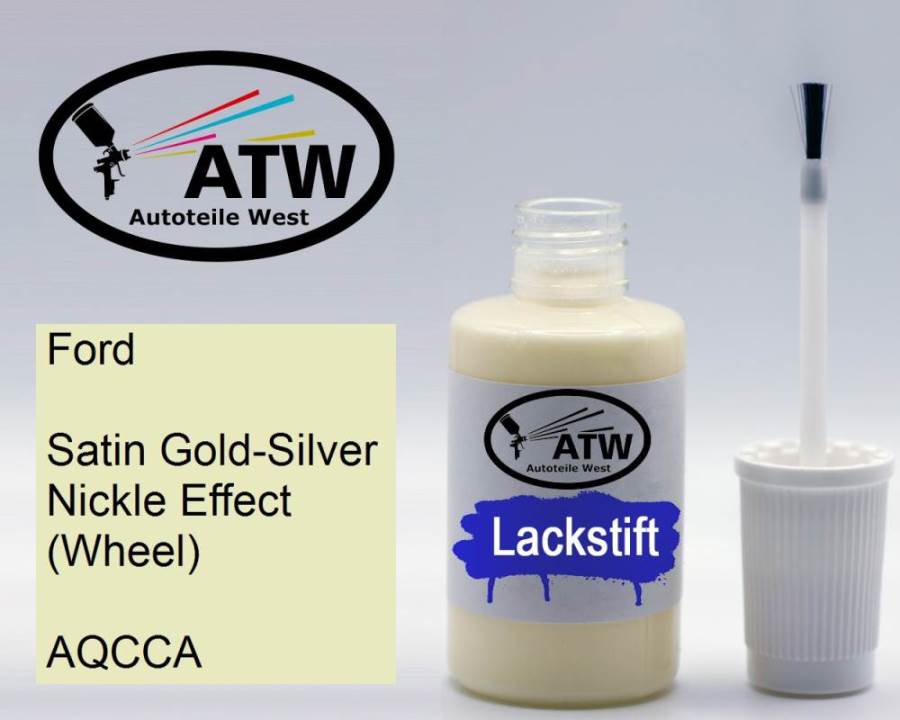 Ford, Satin Gold-Silver Nickle Effect (Wheel), AQCCA: 20ml Lackstift, von ATW Autoteile West.